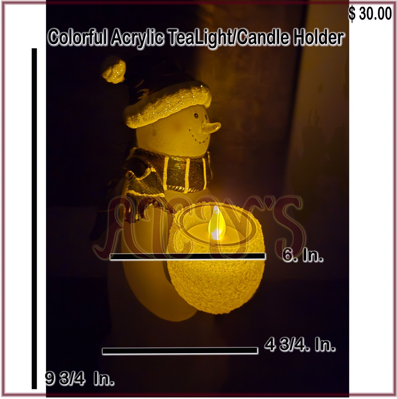 Snow Man Battery Candle Include