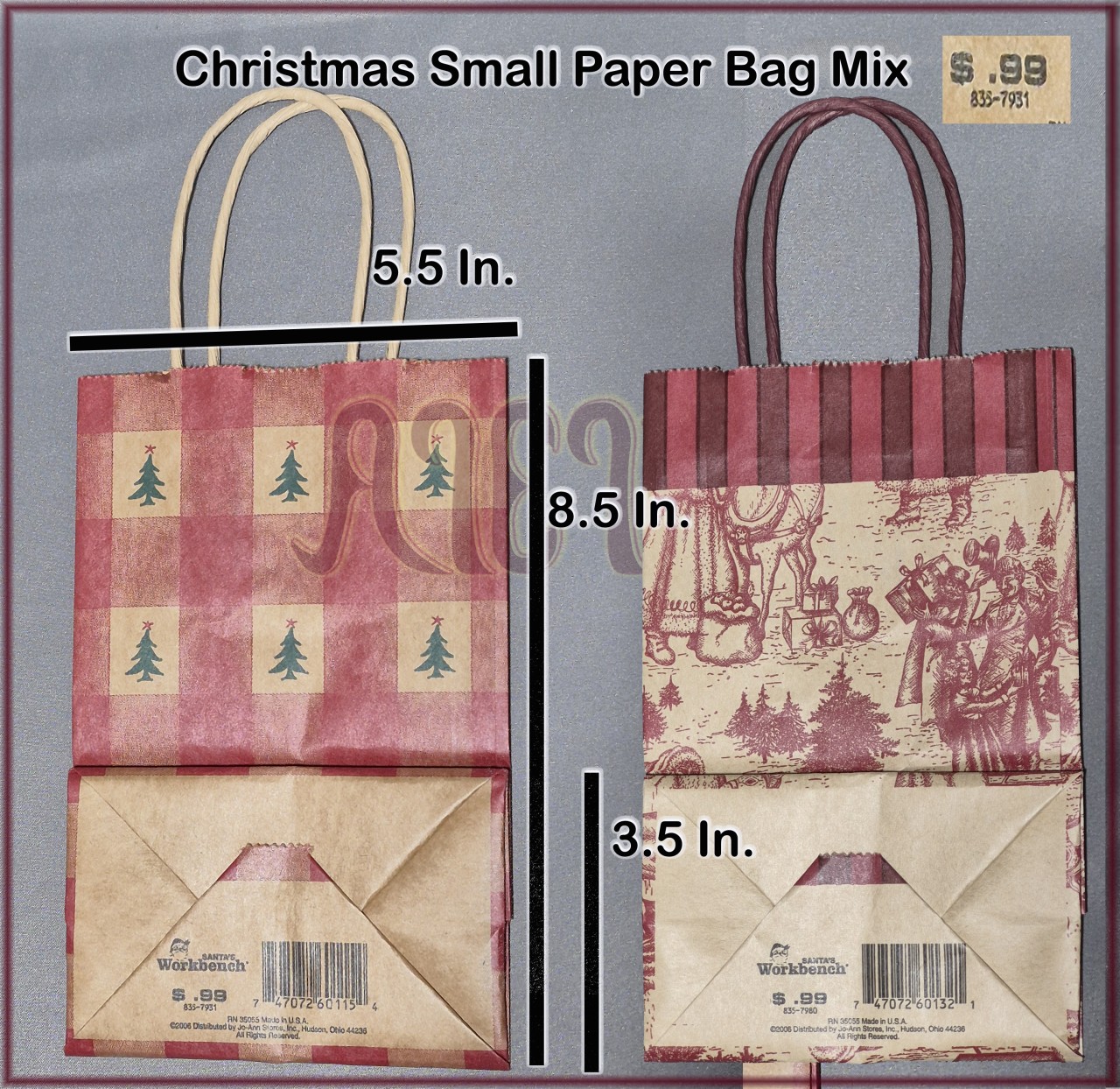 14 Un. Pine Stamp & 4  Santa Cherry Color /20 Un.(5.5x8.5x3.5) 